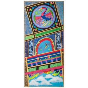 COLORFUL MEMORY: BEIJING - original mixed media textile wall hanging - New